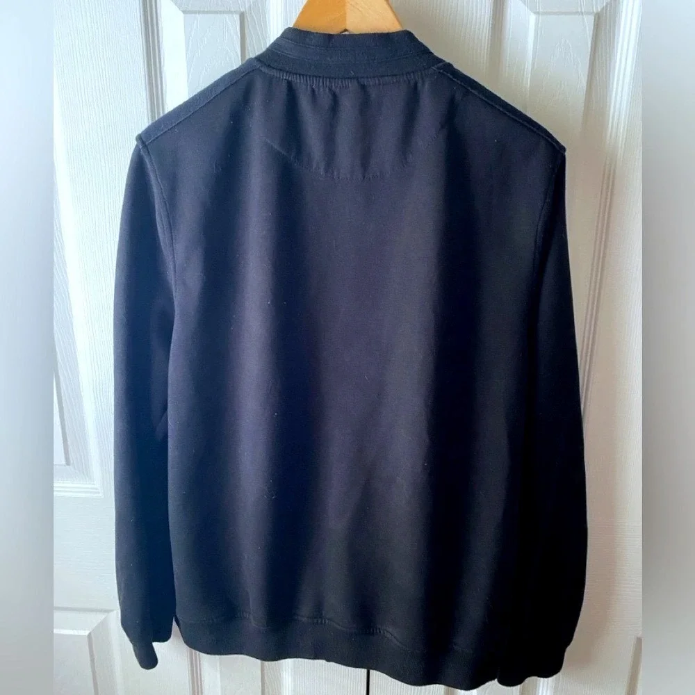MAGASCHONI MAN Black‎ Jersey Knit Bomber Jacket SZ L